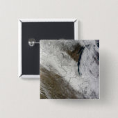 Badge Carré 5 Cm Vue satellite sur la neige et le froid (Devant & derrière)