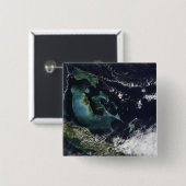 Badge Carré 5 Cm Vue satellite sur les îles Bahama (Devant & derrière)