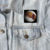Badge Carré 5 Cm Vue simulée de Mars (En situation)