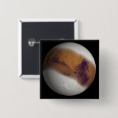 Badge Carré 5 Cm Vue simulée de Mars (Devant & derrière)