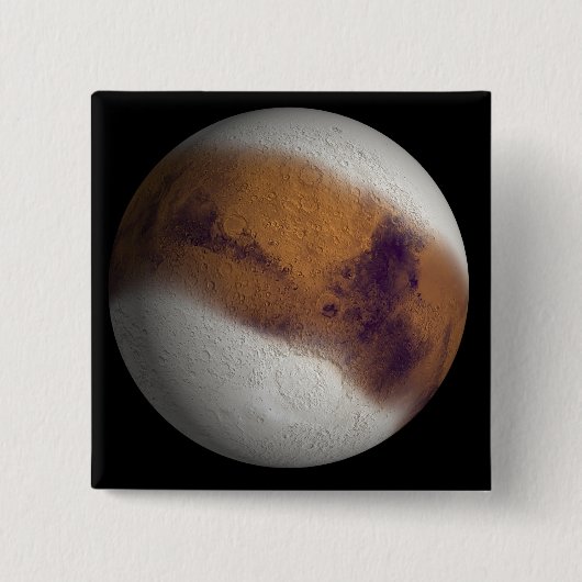 Badge Carré 5 Cm Vue simulée de Mars (Devant)