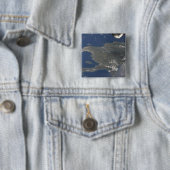 Badge Carré 5 Cm Vue sur l'île caribéenne d'Hispaniola (En situation)