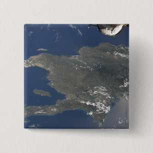 Badge Carré 5 Cm Vue sur l'île caribéenne d'Hispaniola