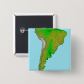 Badge Carré 5 Cm Vue topographique de l'Amérique du Sud (Devant & derrière)