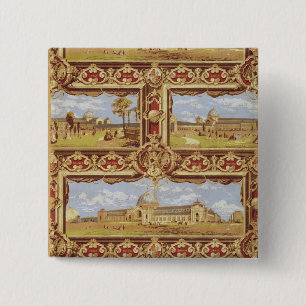 Badge Carré 5 Cm Vues de l'exposition internationale, 1862, Wallp