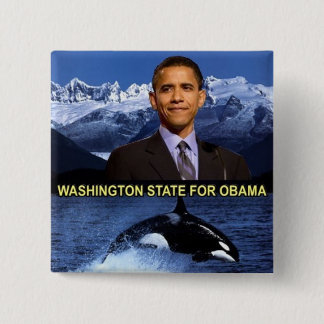 BADGE CARRÉ 5 CM WA POUR OBAMA
