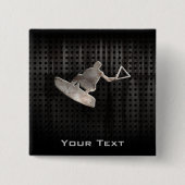 Badge Carré 5 Cm Wakeboarder ; Noir frais (Devant)