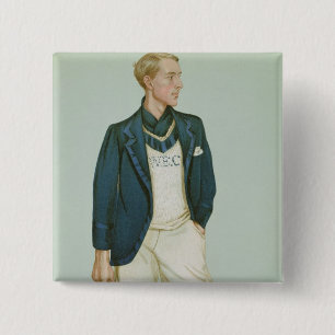 Badge Carré 5 Cm Walter Erskine-Crum, illustration des 'hommes de