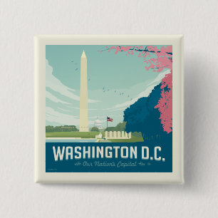 Badge Carré 5 Cm Washington DC La capitale de notre nation
