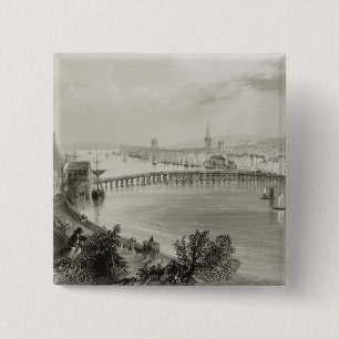 Badge Carré 5 Cm Waterford, Irlande, du 'paysage et