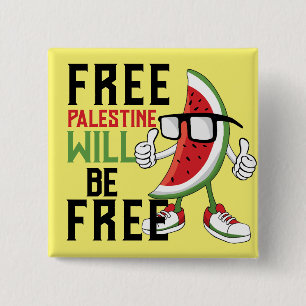Badge Carré 5 Cm Watermelon Palestine fFreedom