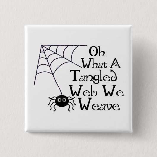 Badge Carré 5 Cm Web spider embrouillé (Devant)