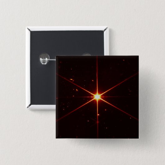 Badge Carré 5 Cm Webb Space Telescope, A Starry Guide to Alignement (Devant & derrière)