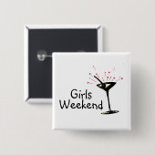 Badge Carré 5 Cm Week-end filles (Devant & derrière)