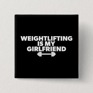 Badge Carré 5 Cm Weightlifting Is My Girfriend - Entraînement amusa
