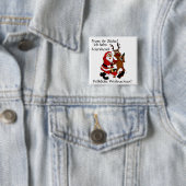 Badge Carré 5 Cm Weihnachtsmann mit Elch (En situation)