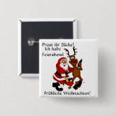 Badge Carré 5 Cm Weihnachtsmann mit Elch (Devant & derrière)