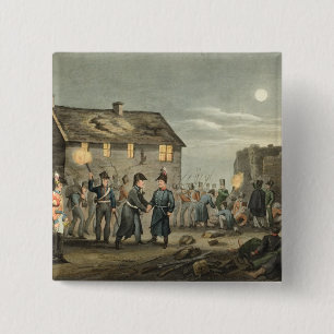 Badge Carré 5 Cm Wellington et Blucher se réunissant