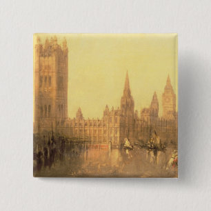 Badge Carré 5 Cm Westminster : Chambres du Parlement, c.1860 (huile