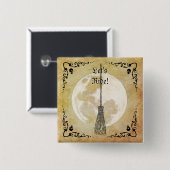 Badge Carré 5 Cm Whimsical Witchy Full Moon (Devant & derrière)