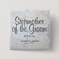 White Peonies Stepmère de la Groom Nametag