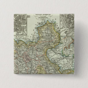 Badge Carré 5 Cm Wiesbaden et Francfort Allemagne