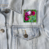 Badge Carré 5 Cm Wild Blue Yonder Rose #1 Button (En situation)
