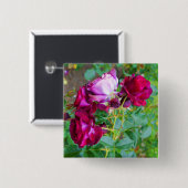 Badge Carré 5 Cm Wild Blue Yonder Rose #1 Button (Devant & derrière)