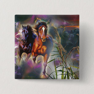 Badge Carré 5 Cm Wild gallop
