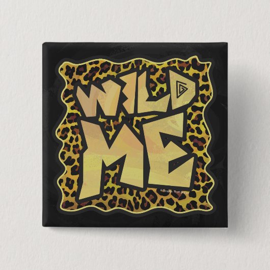 Badge Carré 5 Cm Wild Me Leopard Brown et jaune (Devant)