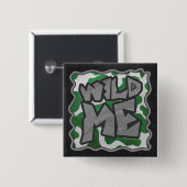 Badge Carré 5 Cm Wild Me Vache Vert et blanc Imprimer (Devant & derrière)