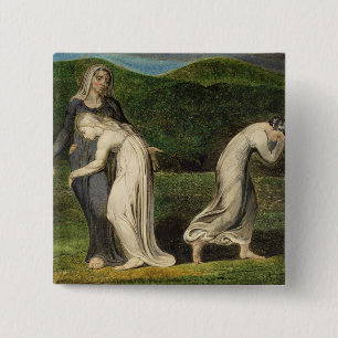 Badge Carré 5 Cm William Blake   Naomi suppliant Ruth et Orpah à