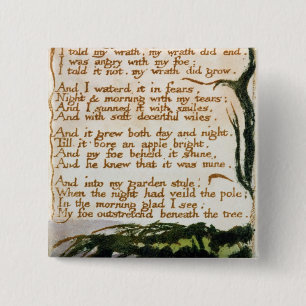 Badge Carré 5 Cm William Blake un arbre de poison