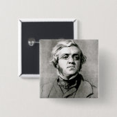 Badge Carré 5 Cm William Makepeace Thackeray (Devant & derrière)