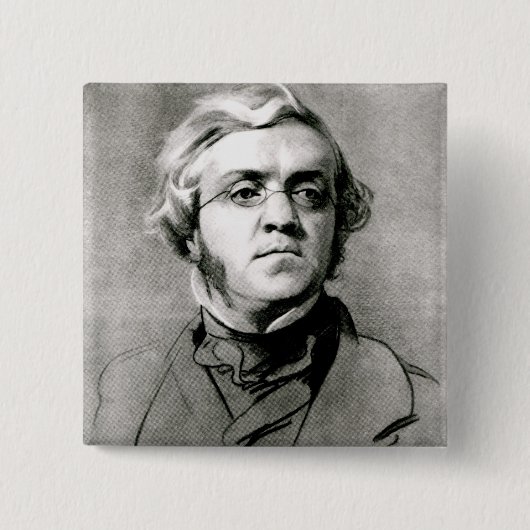 Badge Carré 5 Cm William Makepeace Thackeray (Devant)