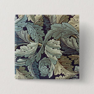 Badge Carré 5 Cm William Morris Acanthus Feuilles