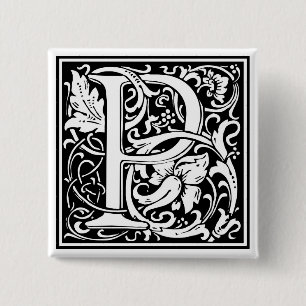 Badge Carré 5 Cm William Morris Alphabet "P"