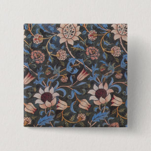 Badge Carré 5 Cm William Morris Evenlode Textile Floral Art