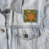 Badge Carré 5 Cm William Morris Single Stem Pattern (En situation)