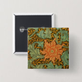 Badge Carré 5 Cm William Morris Single Stem Pattern (Devant & derrière)