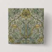 Badge Carré 5 Cm William Morris Spring Motif classique épais (Devant)
