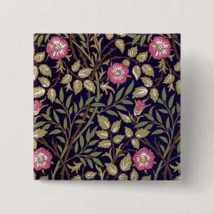 Badge Carré 5 Cm William Morris Sweet Briar Art Nouveau Floral