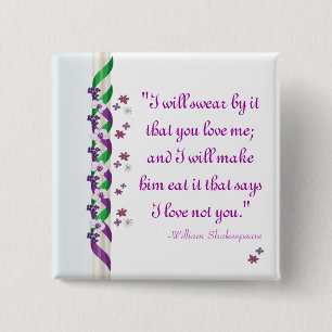 Badge Carré 5 Cm William Shakespeare Cite Beaucoup D'Ado Sur Rien B