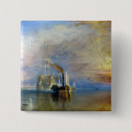 Badge Carré 5 Cm William Turner - Le Temeraire de combat (Devant)