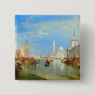 Badge Carré 5 Cm William Turner - Venise, la Dogana et San Giorgio