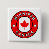 Badge Carré 5 Cm Winnipeg Canada (Devant)