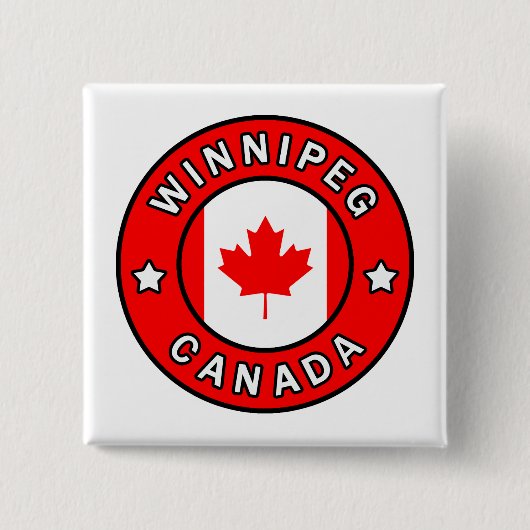 Badge Carré 5 Cm Winnipeg Canada (Devant)