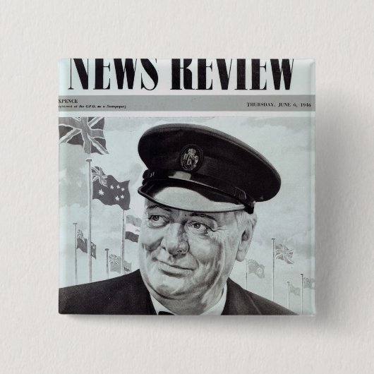 Badge Carré 5 Cm Winston Churchill (Devant)