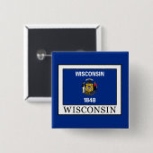 Badge Carré 5 Cm Wisconsin (Devant & derrière)