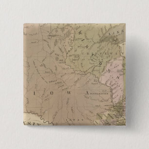 Badge Carré 5 Cm Wisconsin et Iowa